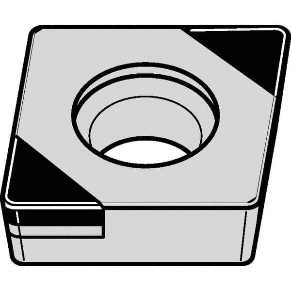 Kennametal - CCGW32.52 S0415 Grade KB1610 PCBN Turning Insert - 80° Diamond, 3/8" Inscr Circle, 5/32" Thick, 1/32" Corner Radius - Eagle Tool & Supply