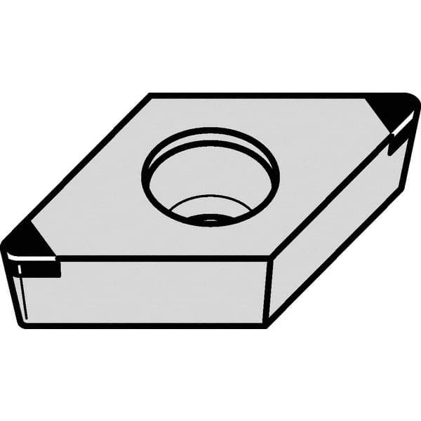 Kennametal - DCGW32.51 MT Grade KBH20 PCBN Turning Insert - Nano-Composite Finish, 55° Diamond, 3/8" Inscr Circle, 5/32" Thick, 1/64" Corner Radius - Eagle Tool & Supply