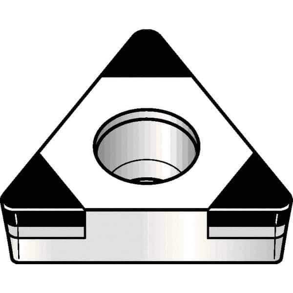 Kennametal - TCGW21.52 MT Grade KBH20 PCBN Turning Insert - Nano-Composite Finish, 60° Triangle, 1/4" Inscr Circle, 3/32" Thick, 1/32" Corner Radius - Eagle Tool & Supply