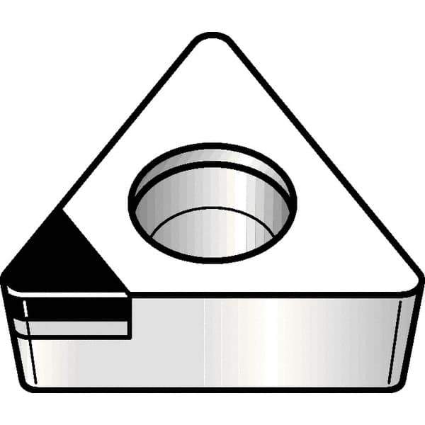 Kennametal - TPGW32.52 F Grade KD1425 Polycrystalline Diamond (PCD) Turning Insert - 60° Triangle, 3/8" Inscr Circle, 5/32" Thick, 1/32" Corner Radius - Eagle Tool & Supply