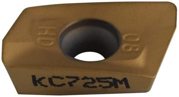 Kennametal - EP1008 HD Grade KC725M Carbide Milling Insert - TiN/TiCN/TiN Finish, 0.148" Thick, 0.8mm Corner Radius - Eagle Tool & Supply