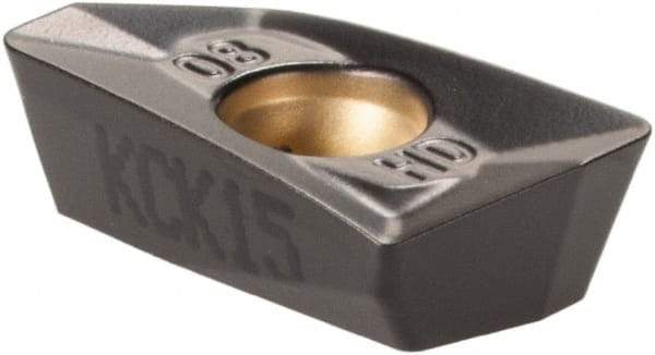 Kennametal - EP1008 Grade KCK15 Carbide Milling Insert - TiN/TiCN/Al2O3 Finish, 0.1476" Thick, 0.8mm Corner Radius - Eagle Tool & Supply