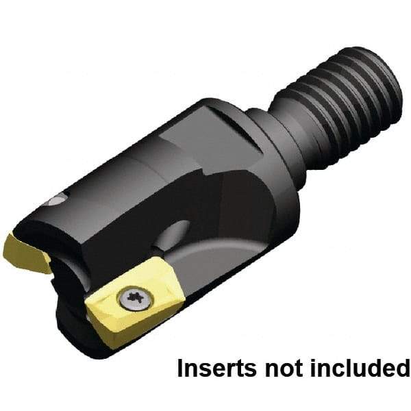 Kennametal - 1" Cut Diam, 1-1/4" OAL, Indexable Square Shoulder End Mill - M12 Modular Connection, 0° Lead Angle - Eagle Tool & Supply