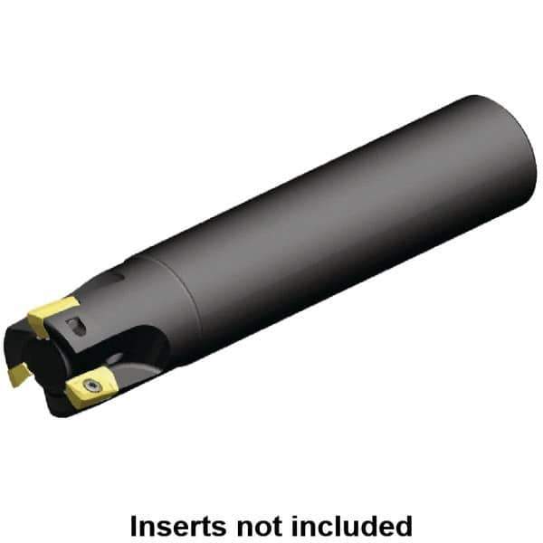 Kennametal - 25mm Cut Diam, 10mm Max Depth of Cut, 25mm Shank Diam, 100mm OAL, Indexable Square Shoulder End Mill - EC10.., EP10.. Inserts, Cylindrical Shank, 0° Lead Angle, Through Coolant - Eagle Tool & Supply