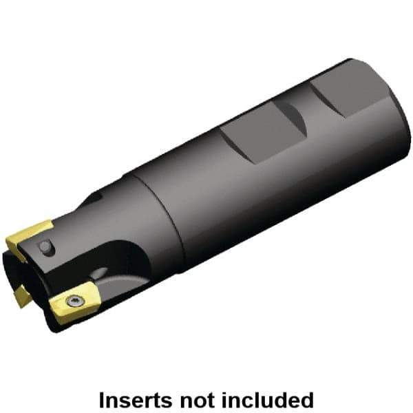 Kennametal - 25mm Cut Diam, 10mm Max Depth of Cut, 25mm Shank Diam, 89mm OAL, Indexable Square Shoulder End Mill - EC10.., EP10.. Inserts, Weldon Shank, 0° Lead Angle, Through Coolant - Eagle Tool & Supply