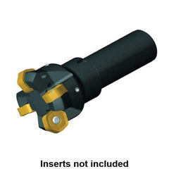 Kennametal - 47° Lead Angle, 51mm Max Cut Diam, 4.5mm Max Depth of Cut, Indexable Chamfer & Angle End Mill - 4 Inserts, HNGJ 53.., HNGJ 0905.. Insert Style, 107mm OAL, Straight Shank - Eagle Tool & Supply