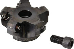 Kennametal - 3" Cut Diam, 1" Arbor Hole, 4.5mm Max Depth of Cut, 45° Indexable Chamfer & Angle Face Mill - 5 Inserts, HNGJ 535ANENLD Insert, Right Hand Cut, 5 Flutes, Through Coolant, Series KSHR - Eagle Tool & Supply