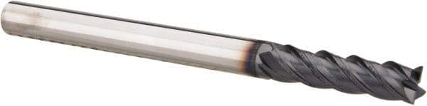 SGS - 3/16", 3/4" LOC, 3/16" Shank Diam, 2-1/2" OAL, 4 Flute, Solid Carbide Square End Mill - Single End, AlTiN Finish, Spiral Flute, 38° Helix, Centercutting, Right Hand Cut, Right Hand Flute, Series 7 - Eagle Tool & Supply