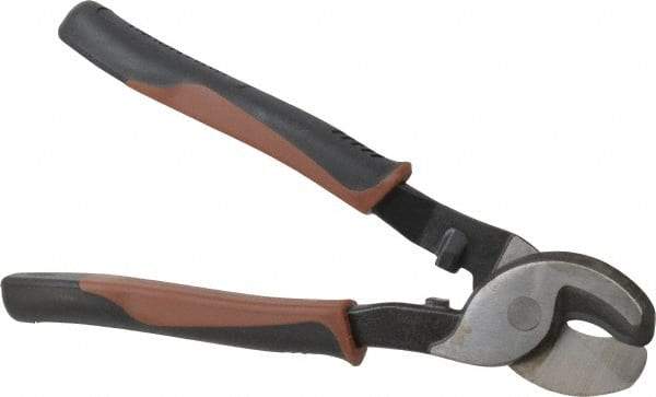 Paramount - 9-1/2" OAL, Cable Cutter - 1/2" Jaw Length x 3/8" Jaw Width, Oval/Curved Head, Double Injection Molded Handle - Eagle Tool & Supply