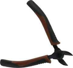 Paramount - 5" OAL, 5/64" Capacity, Semi-Flush Diagonal Cutter - 5/8" Jaw Length, Tapered Head, Plastic Dipped Handle - Eagle Tool & Supply