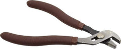 Paramount - 4-3/4" OAL, 1/2" Max Capacity, 3 Position Gooseneck Tongue & Groove Pliers - Serrated Straight Jaws, Standard Head, Plastic Dipped Handles - Eagle Tool & Supply