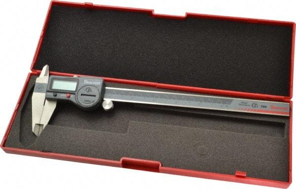 Starrett - 0 to 200mm Range, 0.01mm Resolution, IP67 Electronic Caliper - Stainless Steel with 1-7/8" Stainless Steel Jaws, 0.0015" Accuracy, Serial Output - Eagle Tool & Supply