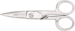 Clauss - 2" LOC, 5-1/4" OAL Chrome Plated Straight Scissors - Steel Straight Handle, For Paper, Fabric - Eagle Tool & Supply