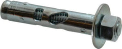 Powers Fasteners - 5/8" Diam, 5/8" Drill, 3" OAL, Sleeve Concrete Anchor - 1018 Steel, Hex Nut Head, Hex Drive - Eagle Tool & Supply