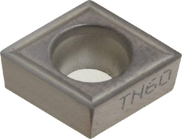 Kyocera - CCGT32.51 Grade TN60 Cermet Turning Insert - TiCN/NbC Finish, 80° Diamond, 3/8" Inscr Circle, 5/32" Thick, 1/64" Corner Radius - Eagle Tool & Supply