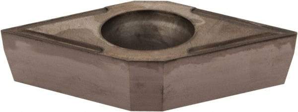 Kyocera - DCGT32.50.5 Grade TN60 Cermet Turning Insert - TiCN/NbC Finish, 55° Diamond, 3/8" Inscr Circle, 5/32" Thick, 0.0079" Corner Radius - Eagle Tool & Supply