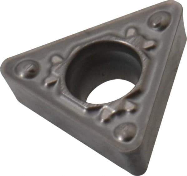 Kyocera - TCMT21.52 HQ Grade TN60 Cermet Turning Insert - TiCN/NbC Finish, 60° Triangle, 1/4" Inscr Circle, 3/32" Thick, 1/32" Corner Radius - Eagle Tool & Supply