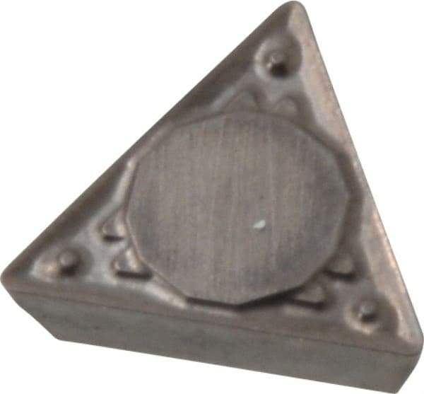 Kyocera - TPMR221 HQ Grade TN60 Cermet Turning Insert - TiCN/NbC Finish, 60° Triangle, 1/4" Inscr Circle, 1/8" Thick, 1/64" Corner Radius - Eagle Tool & Supply