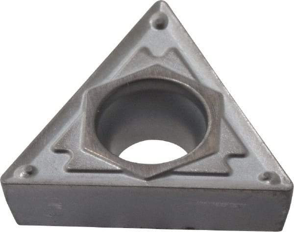 Kyocera - TCMT32.51 HQ Grade TN60 Cermet Turning Insert - TiCN/NbC Finish, 60° Triangle, 3/8" Inscr Circle, 5/32" Thick, 1/64" Corner Radius - Eagle Tool & Supply