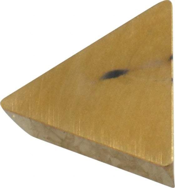 Kyocera - TPG221 T00320 Grade A66N Ceramic Turning Insert - Al2O3/TiC/TiN Finish, 60° Triangle, 1/4" Inscr Circle, 1/8" Thick, 1/64" Corner Radius - Eagle Tool & Supply