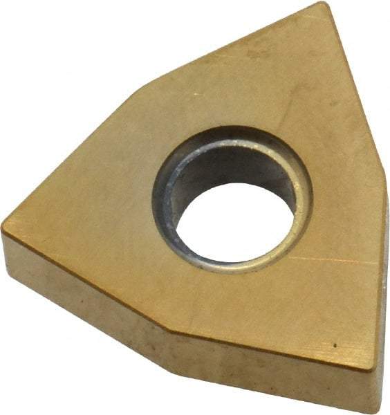 Kyocera - WNGA431 T00625 Grade A66N Ceramic Turning Insert - Al2O3/TiC/TiN Finish, 80° Trigon, 1/2" Inscr Circle, 3/16" Thick, 1/64" Corner Radius - Eagle Tool & Supply