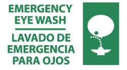 NMC - "Emergency Eye Wash", 10" Long x 18" Wide, Rigid Plastic Safety Sign - Rectangle, 0.05" Thick, Use for First Aid - Eagle Tool & Supply