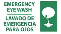 NMC - "Emergency Eye Wash", 10" Long x 18" Wide, Rigid Plastic Safety Sign - Rectangle, 0.05" Thick, Use for First Aid - Eagle Tool & Supply