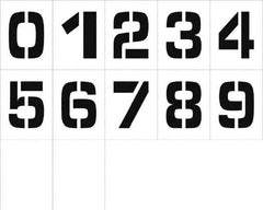 NMC - 0 to 9 Number Set Stencil - 8 Inch High x 8 Inch Wide Character x 0.06 Inch Thick, Polyethylene - Eagle Tool & Supply