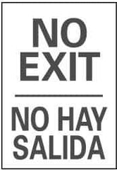 NMC - No Exit, Plastic Exit Sign - 14" Wide x 20" High, English/Spanish - Eagle Tool & Supply