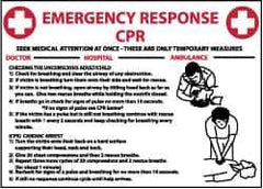 NMC - "Emergency Response - CPR", 10" Long x 14" Wide, Rigid Plastic Safety Sign - Rectangle, 0.05" Thick, Use for First Aid - Eagle Tool & Supply