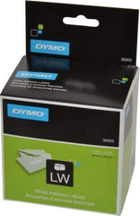 Dymo - 3-1/2" Long, White Die Cut Paper with Semi Perm. Adhesive Shipping Label - For DYMO LabelWriter Printers - Eagle Tool & Supply