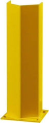 Hallowell - 24" High, Yellow Steel Post Protector - 7" Wide x 7" Long Mounting Plate, 16 Lb - Eagle Tool & Supply