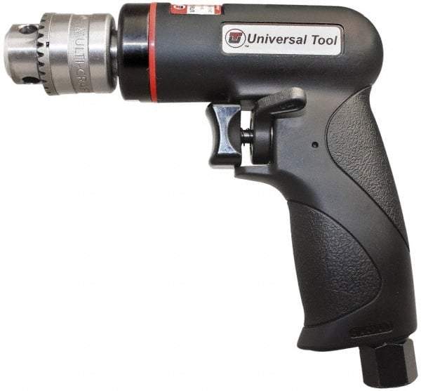 Universal Tool - 1/4" Reversible Keyed Chuck - Pistol Grip Handle, 2,600 RPM, 3.5 CFM, 0.3 hp, 90 psi - Eagle Tool & Supply