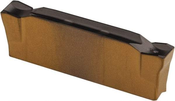 Iscar - DGR3102 IC808 Grade, 0.122" Cutting Width, Carbide Cutoff Insert - 6° Right Hand Lead Angle, 0.0079" Cnr Rad, TiAlN/AlTiN/TiN Coated, Double End - Eagle Tool & Supply
