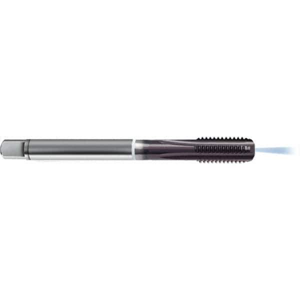 Guhring - 7/16-14 UNF 2B 4 Flute TiAlN Finish High Speed Steel Straight Flute Standard Hand Tap - Modified Bottoming, Right Hand Thread, 100mm OAL, H5/H6 Limit, Through Coolant - Exact Industrial Supply