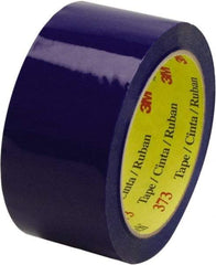 3M - 2" x 55 Yd Blue Rubber Adhesive Sealing Tape - Polypropylene Film Backing, 2.5 mil Thick, 60 Lb Tensile Strength, Series 373 - Eagle Tool & Supply