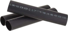 3M - 9" Long, 4:1, Polyolefin Heat Shrink Electrical Tubing - Black - Eagle Tool & Supply