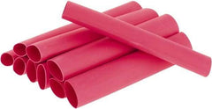 3M - 6" Long, 3:1, Polyolefin Heat Shrink Electrical Tubing - Red - Eagle Tool & Supply