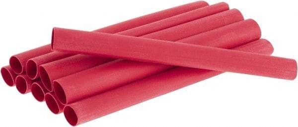 3M - 6" Long, 3:1, Polyolefin Heat Shrink Electrical Tubing - Red - Eagle Tool & Supply