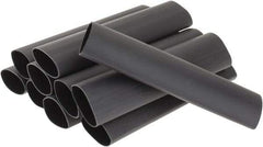 3M - 6" Long, 3:1, Polyolefin Heat Shrink Electrical Tubing - Black - Eagle Tool & Supply