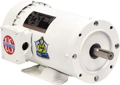 US Motors - 3 hp, TEFC Enclosure, No Thermal Protection, 3,490 RPM, 208-230/460 Volt, 60 Hz, Three Phase Premium Efficient Motor - Size 145 Frame, C-Face with Base Mount, 1 Speed, Double Sealed Ball Bearings, 8.1-7.2/3.6 Full Load Amps, F Class Insulation - Eagle Tool & Supply