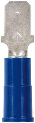 3M - 16 to 14 AWG, Vinyl, Partially Insulated, Male Wire Disconnect - 1/4 Inch Wide Tab, Blue, RoHS 2011/65/EU Compliant - Eagle Tool & Supply