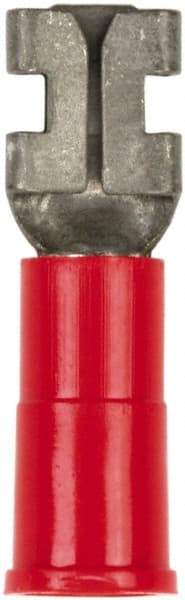 3M - 22 to 18 AWG, Vinyl, Partially Insulated, Female Wire Disconnect - 1/4 Inch Wide Tab, Red, RoHS 2011/65/EU Compliant - Eagle Tool & Supply