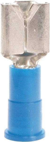 3M - 16 to 14 AWG, Vinyl, Partially Insulated, Female Wire Disconnect - 1/4 Inch Wide Tab, Blue, RoHS 2011/65/EU Compliant - Eagle Tool & Supply