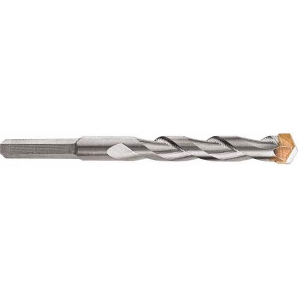 DeWALT - 3/16" Diam, Round with Flats Shank, Carbide-Tipped Rotary & Hammer Drill Bit - Eagle Tool & Supply