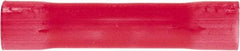 3M - 22 to 18 AWG Compatible, Vinyl Fully Insulated, Crimp-On Butt Splice Terminal - 2 Wire Entries, 1" OAL, Red - Eagle Tool & Supply