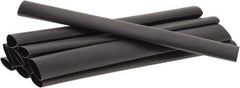 3M - 6" Long, 2:1, Polyolefin Heat Shrink Electrical Tubing - Black - Eagle Tool & Supply