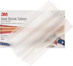 3M - 6" Long, 2:1, Polyolefin Heat Shrink Electrical Tubing - Clear - Eagle Tool & Supply