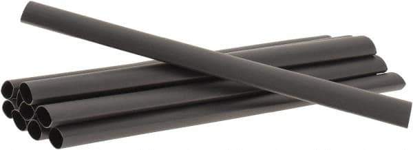 3M - 6" Long, 2:1, Polyolefin Heat Shrink Electrical Tubing - Black - Eagle Tool & Supply