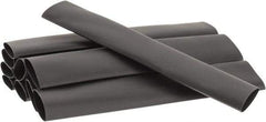 3M - 6" Long, 2:1, Polyolefin Heat Shrink Electrical Tubing - Black - Eagle Tool & Supply